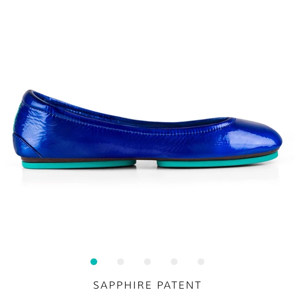 TIEKS SAPPHIRE BLUE Patent Leather Women's Flats. BNIB. Size 7.